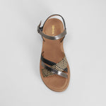 Sandalia plana trimaterial negra SENDA ROAD