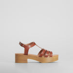 Sandalia tacón madera pulsera marrón SENDA ROAD