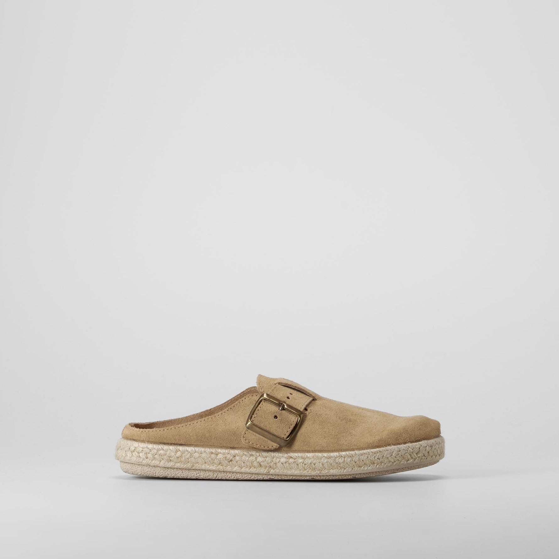 Zueco bandeleta yute piel beige SENDA ROAD