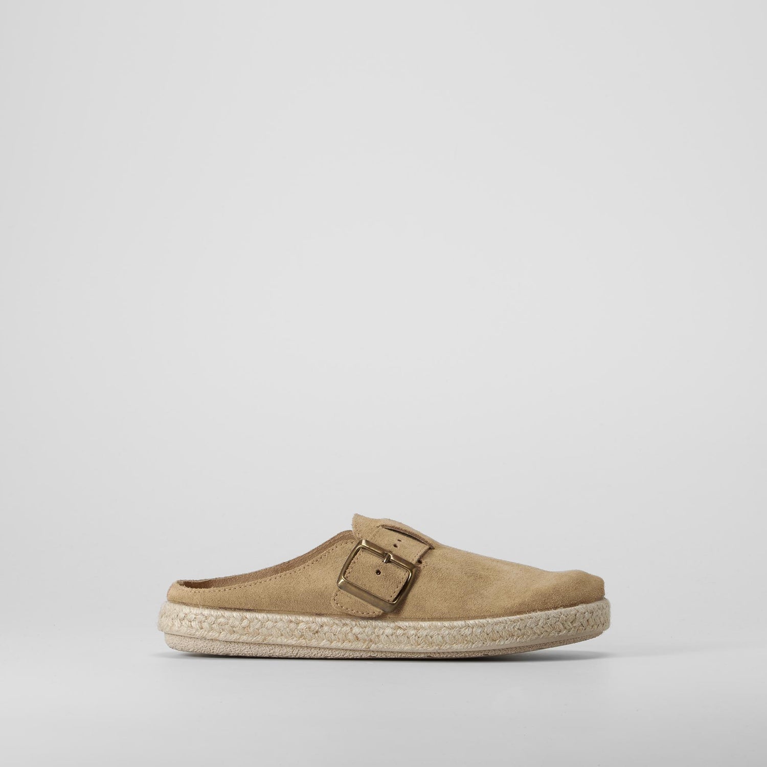 Zueco bandeleta yute piel beige SENDA ROAD
