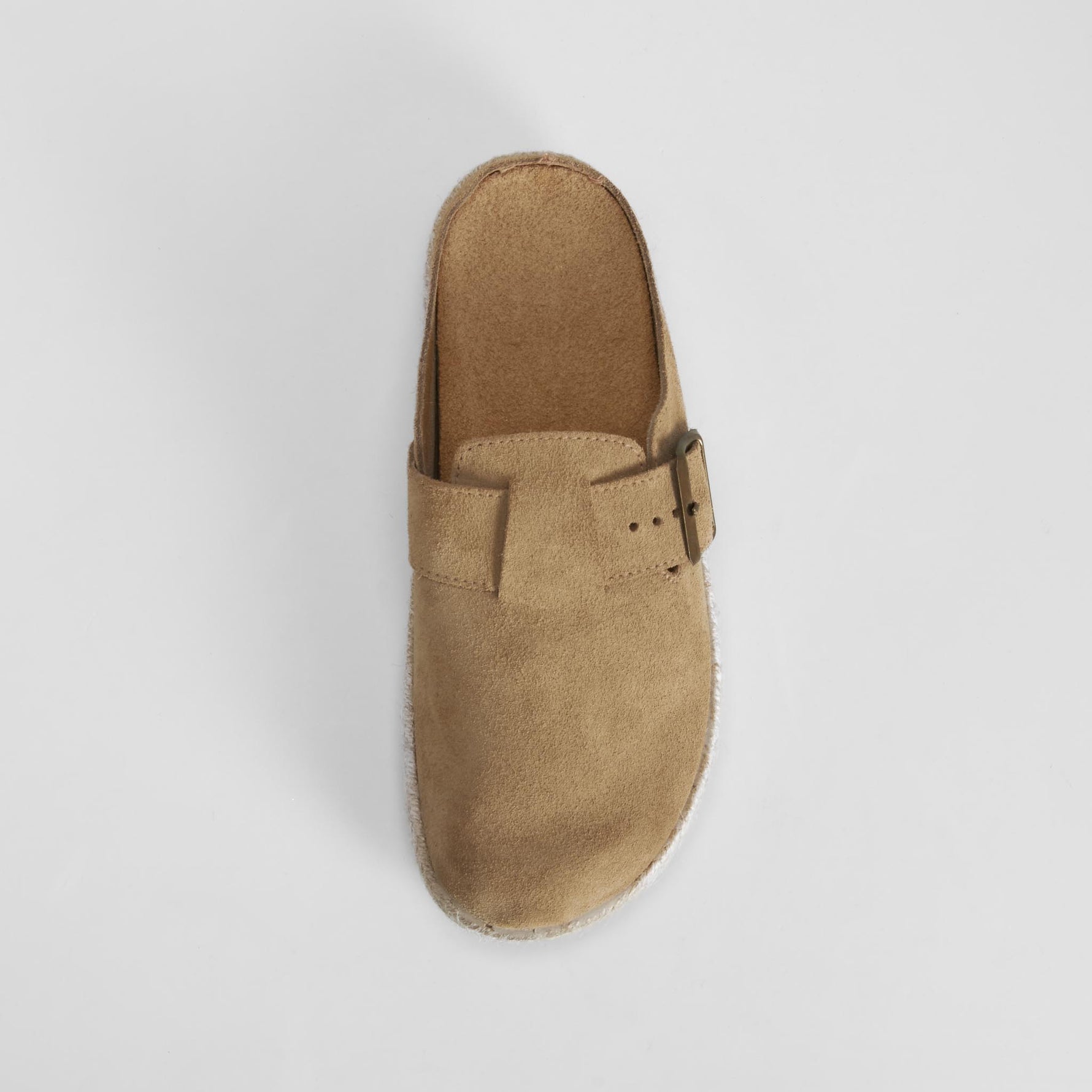 Zueco bandeleta yute piel beige SENDA ROAD