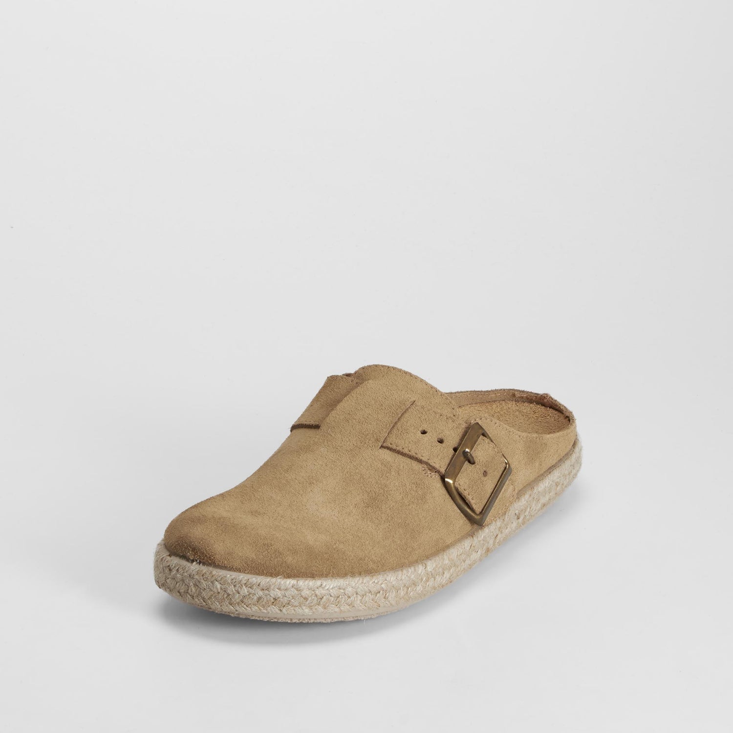 Zueco bandeleta yute piel beige SENDA ROAD