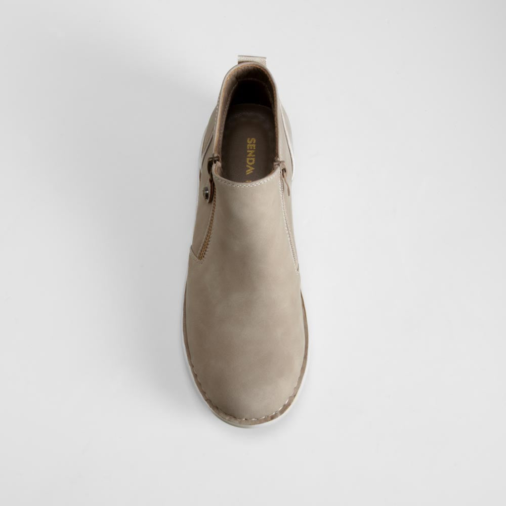 Botín beige con cremallera lateral SENDA ROAD