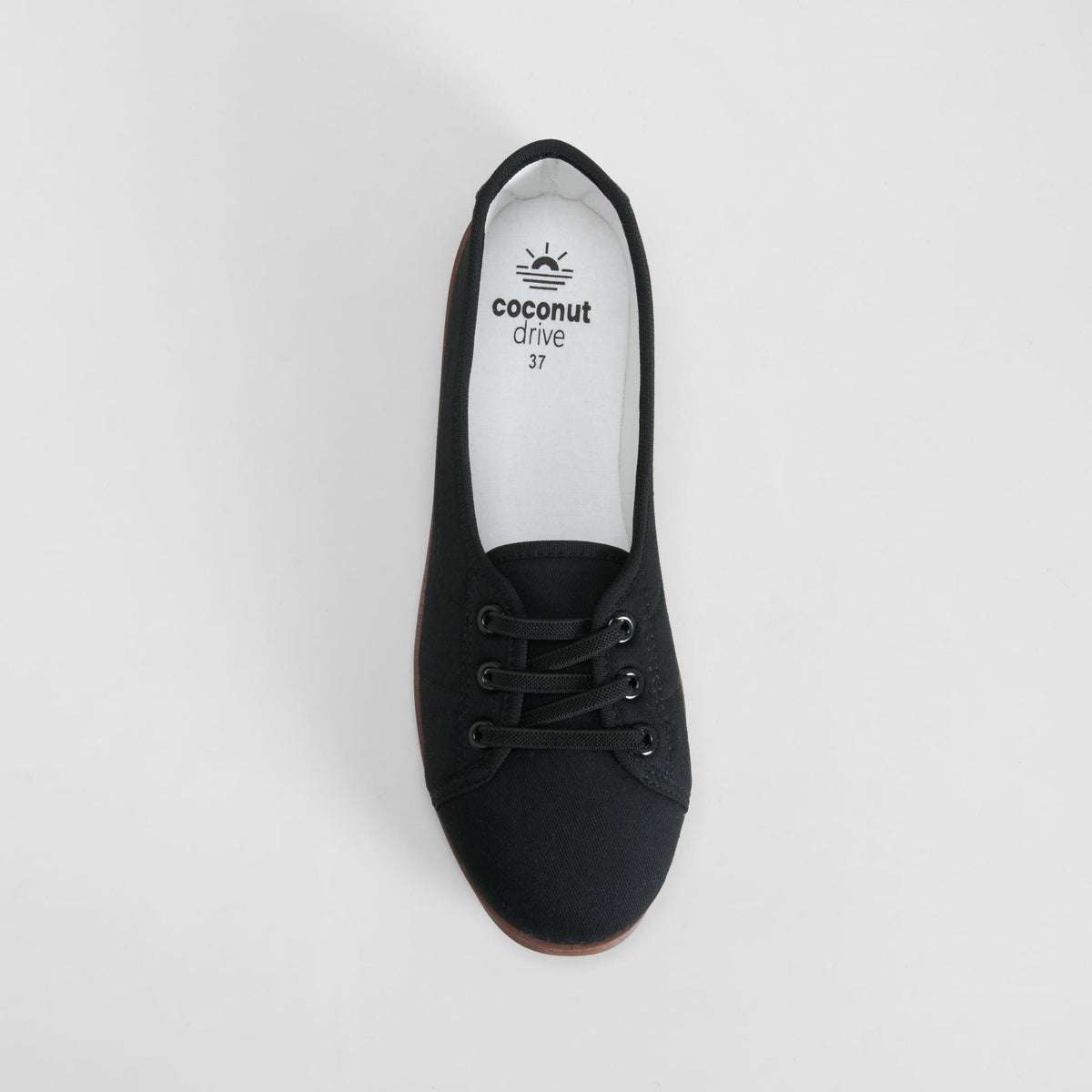 Zapatilla lona con cordón negra COCONUT