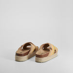 Sandalia bio plataforma crochet beige REFRESH