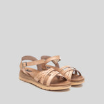 Sandalia cuña tres tiras beige XTI