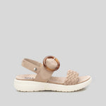 Sandalia cuña yute macrame beige XTI