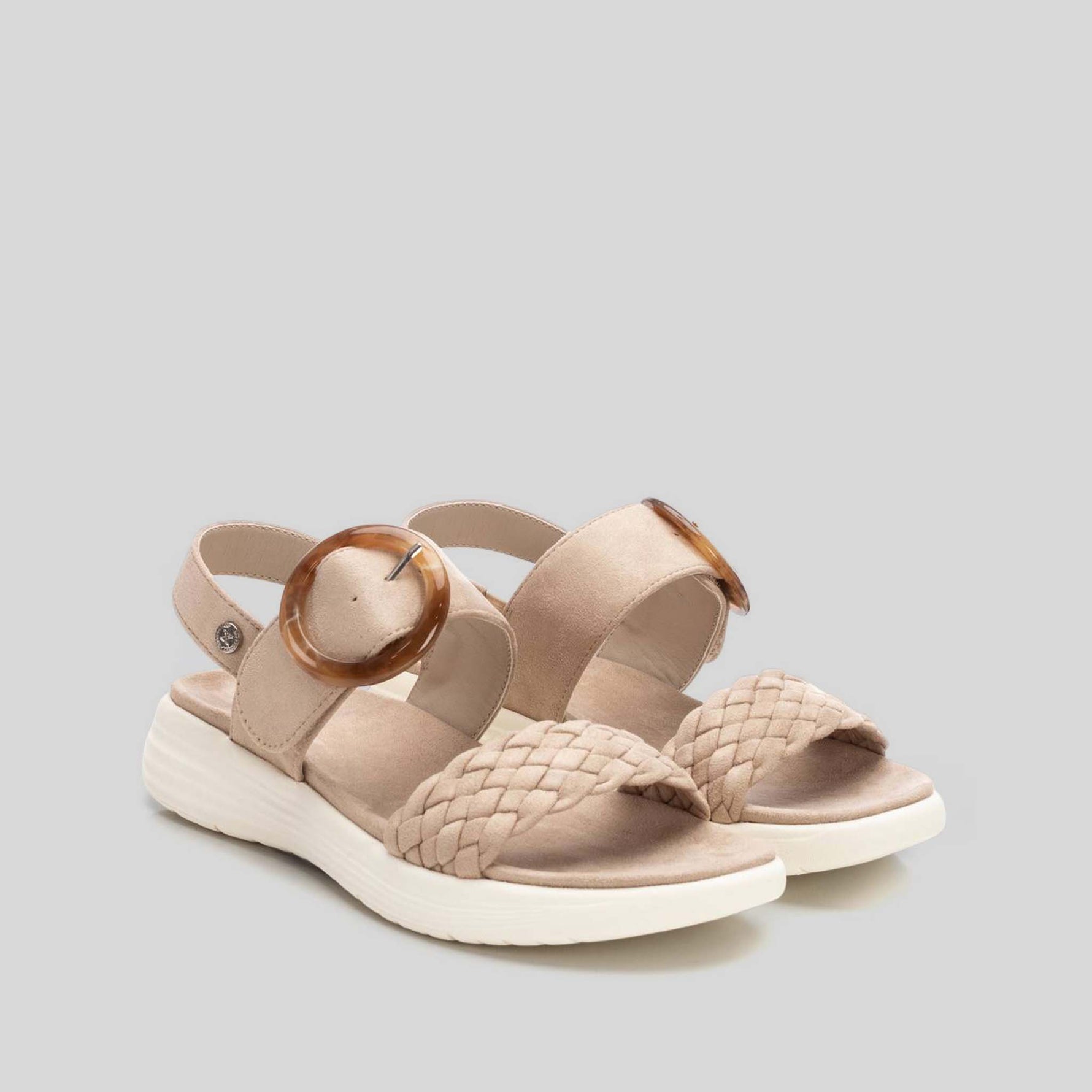Sandalia cuña yute macrame beige XTI