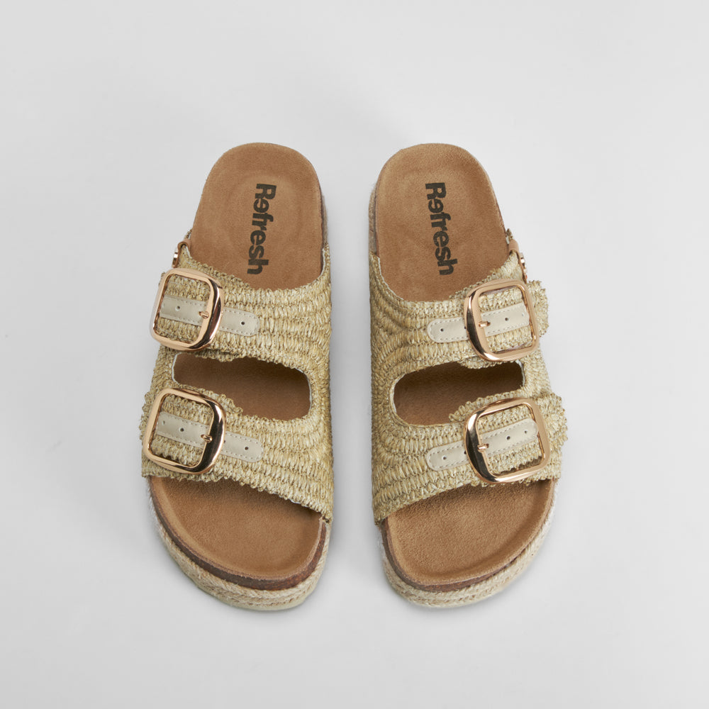 Sandalia plataforma hebillas blanco REFRESH