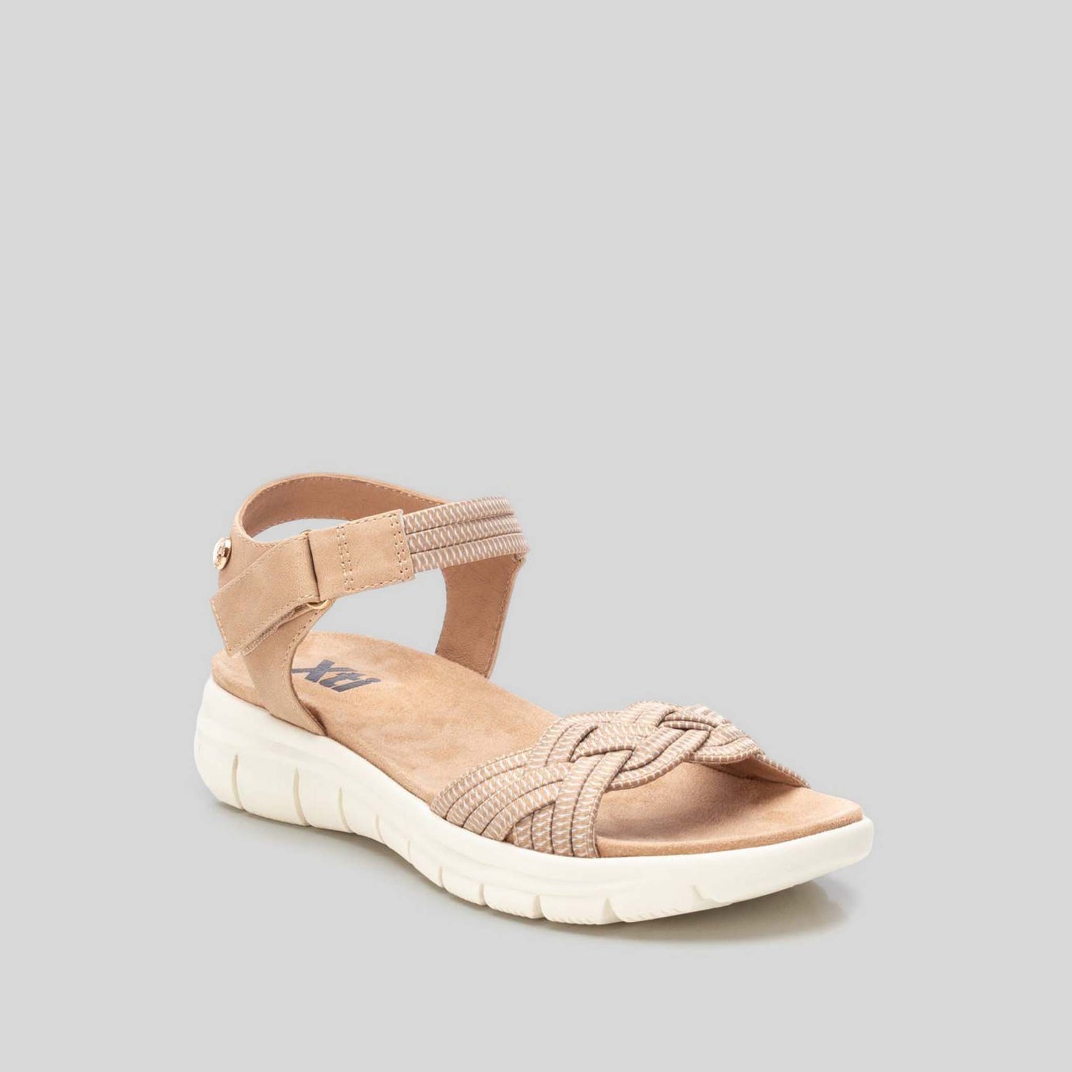Sandalia tiras elásticas beige XTI