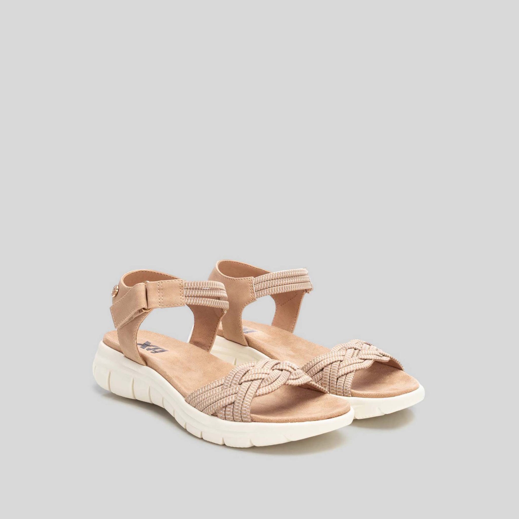 Sandalia tiras elásticas beige XTI