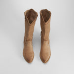 Bota campera alta beige tacón bajo REFRESH