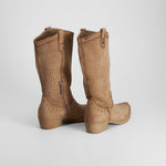 Bota campera alta beige tacón bajo REFRESH