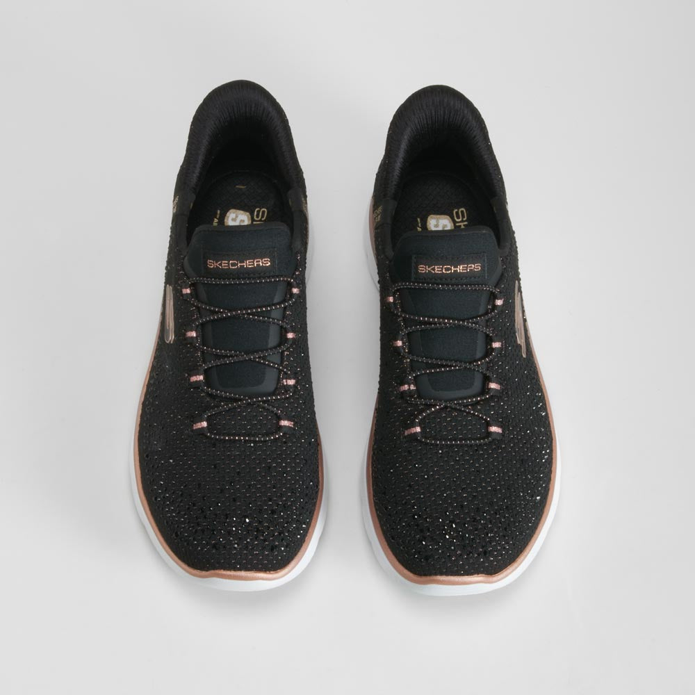 Deportiva slip-ins negra brillante SKECHERS