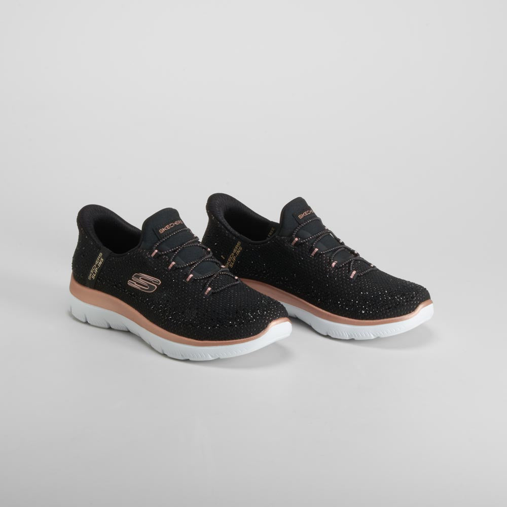 Deportiva slip-ins negra brillante SKECHERS