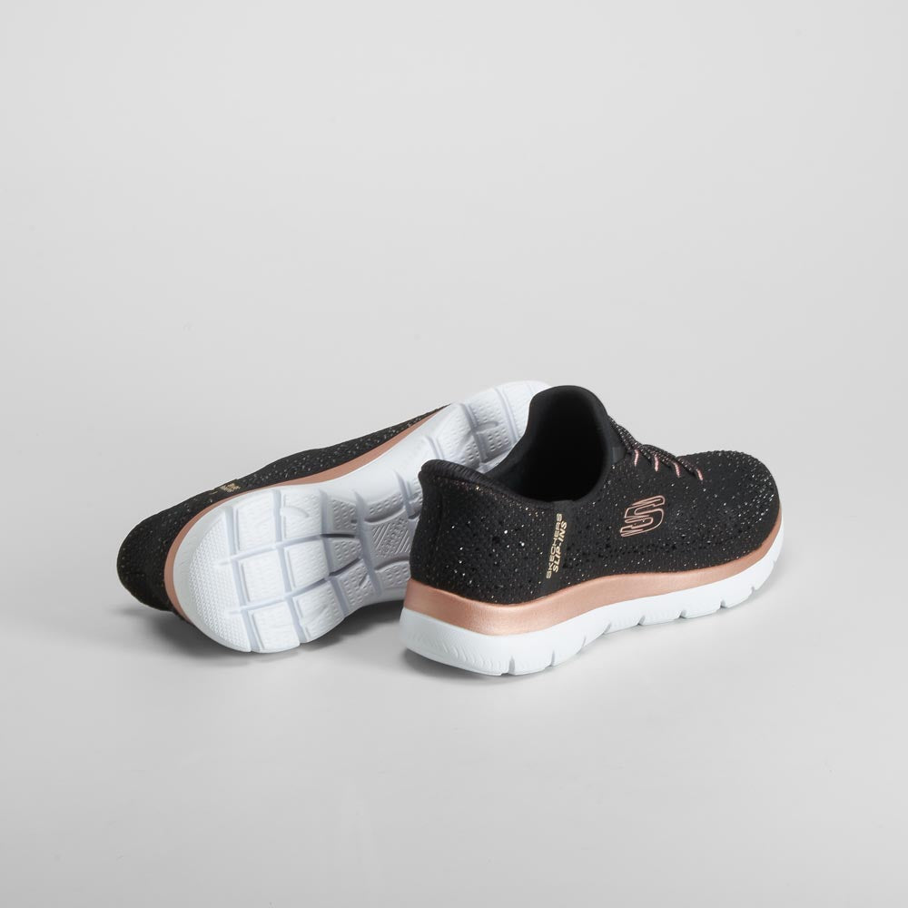 Deportiva slip-ins negra brillante SKECHERS