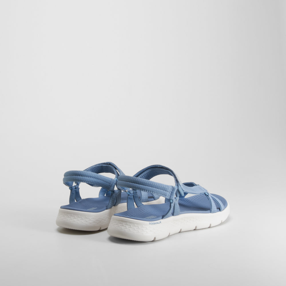 Sandalia azul suela blanca cómoda SKECHERS