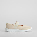 Bailarina deportiva beige con tira elástica UTWO