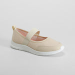 Bailarina deportiva beige con tira elástica UTWO