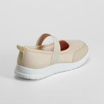 Bailarina deportiva beige con tira elástica UTWO