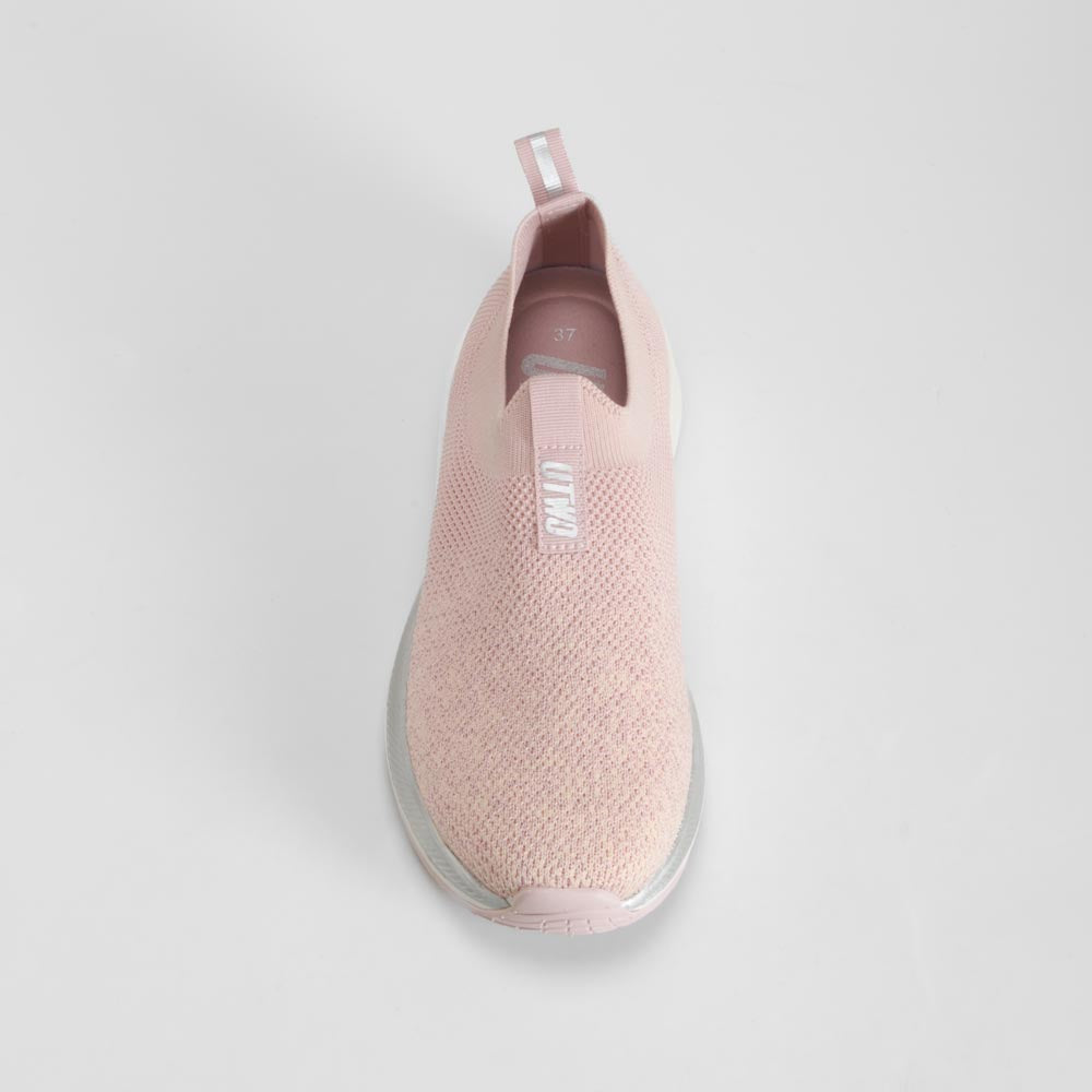 Zapatilla walking tejido rosa UTWO