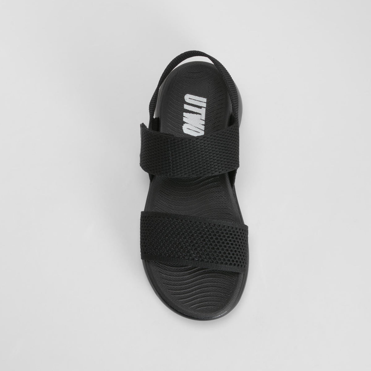 Sandalia deportiva con cuña negra UTWO