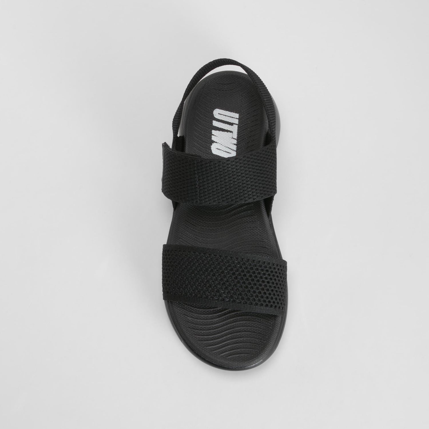 Sandalia deportiva con cuña negra UTWO