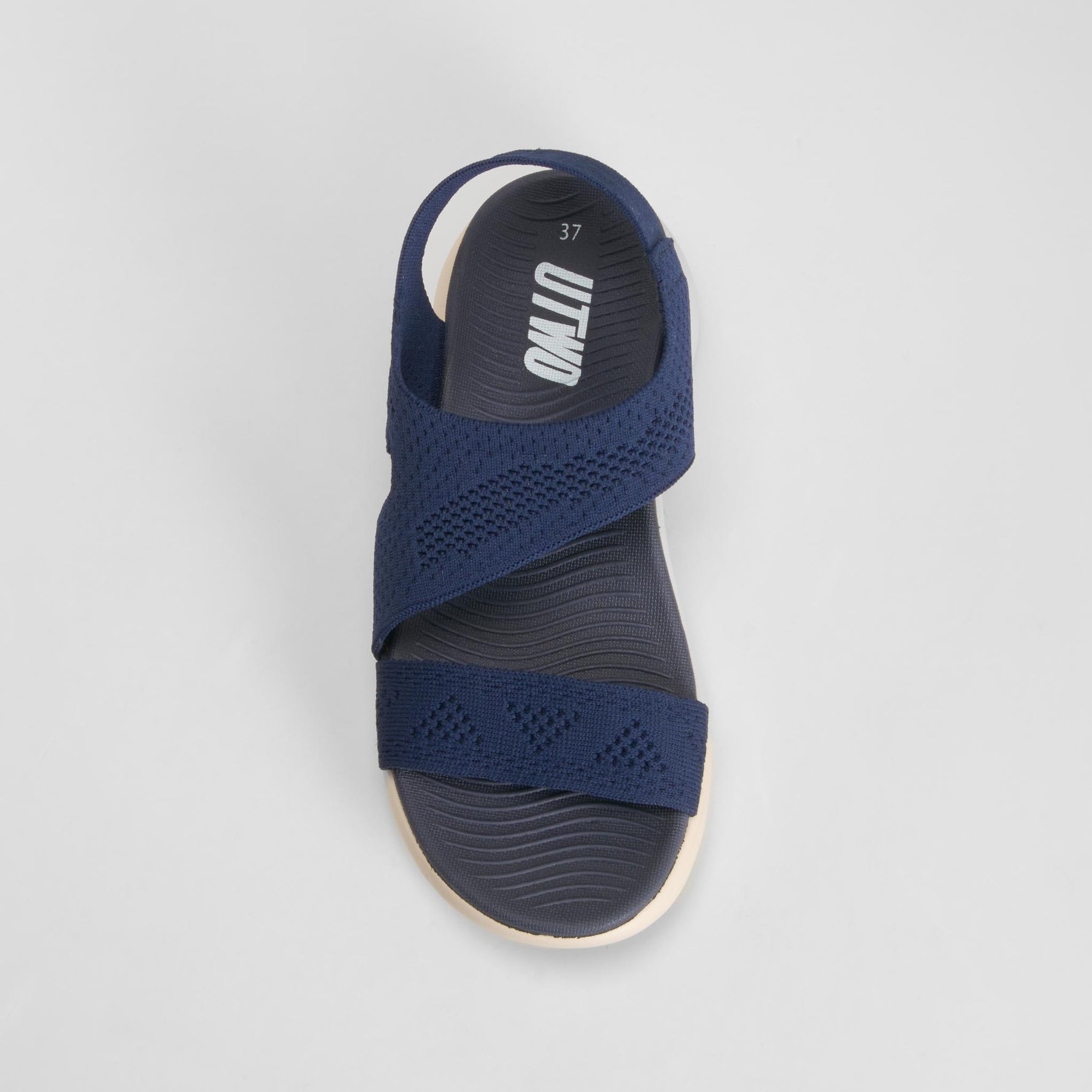 Sandalia deportiva cuña cruzada azul UTWO