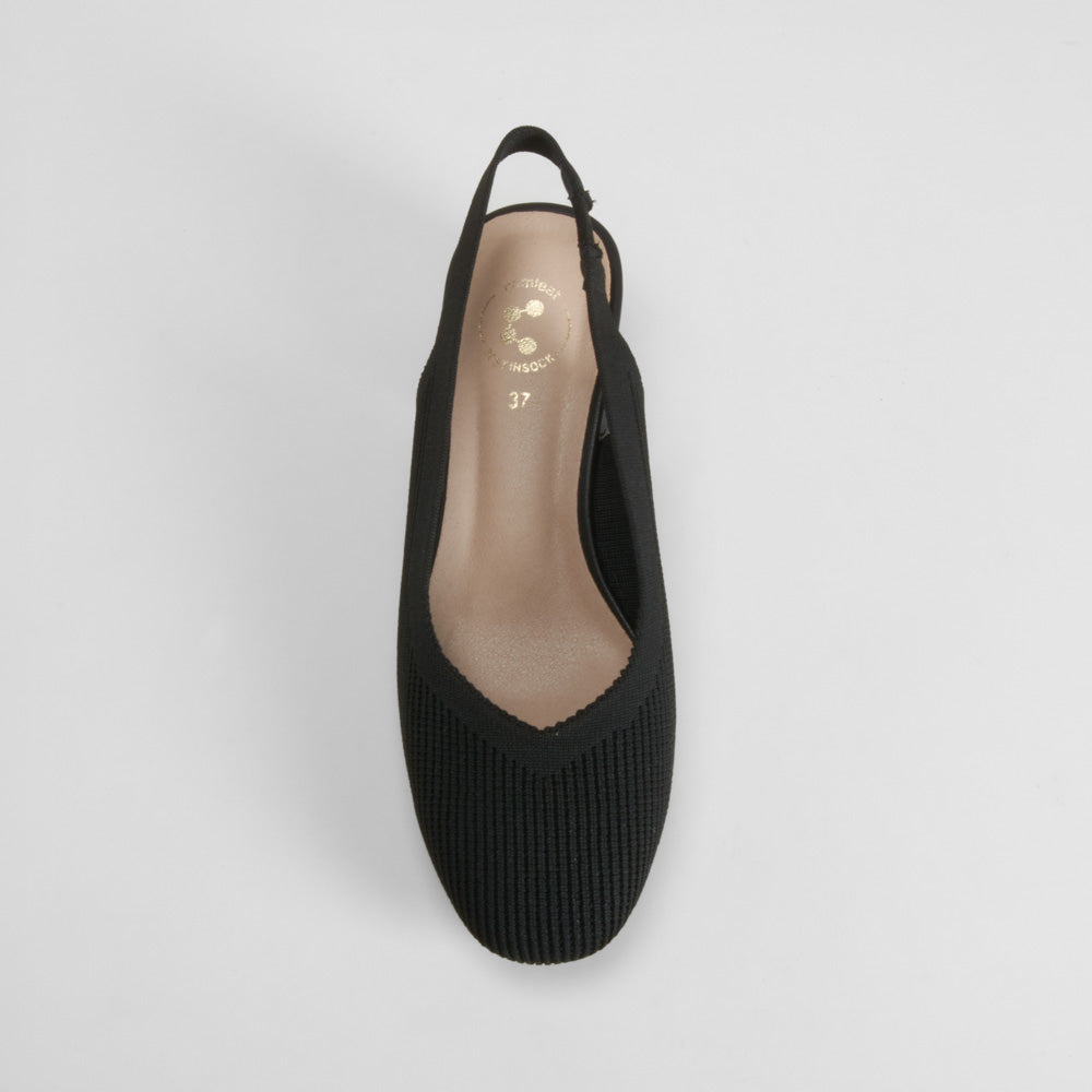 Zapato tacón medio destalonado negro COMFEET