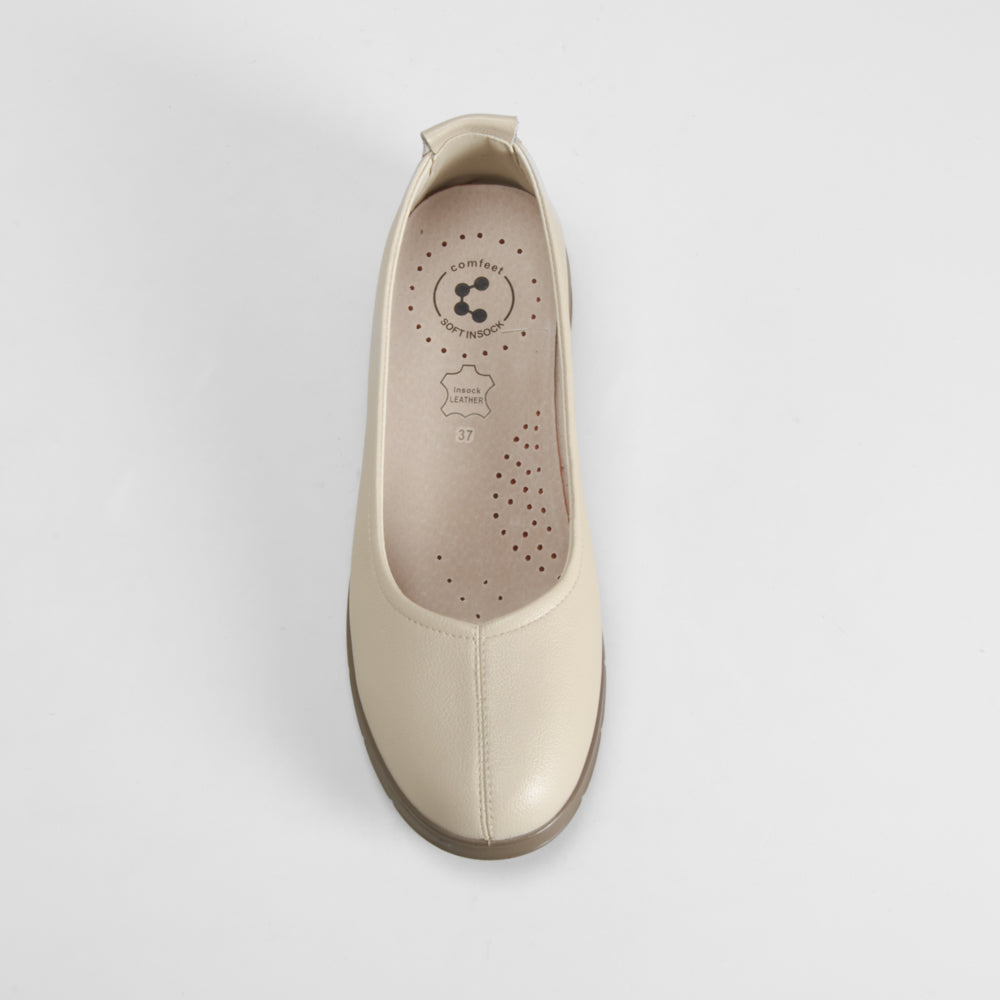 Bailarina confort beige piel COMFEET