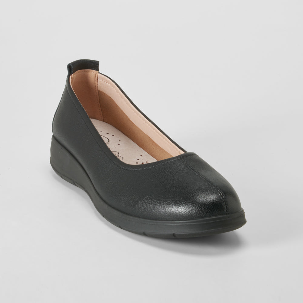 Bailarina confort negra piel COMFEET