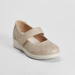 Zapato merceditas confort velcro beige COMFEET