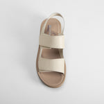 Sandalia plana velcros piel beige COMFEET