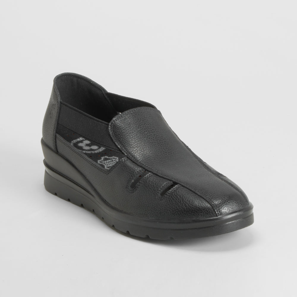 Sandalia casual piel negra COMFEET