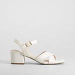 Sandalia tacón cruzada blanco COMFEET