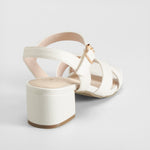 Sandalia tacón cruzada blanco COMFEET