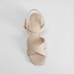 Sandalia tacón cruzada rosa COMFEET