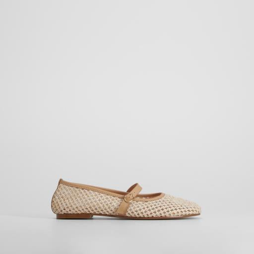 Bailarina calada en rafia beige FOSCO