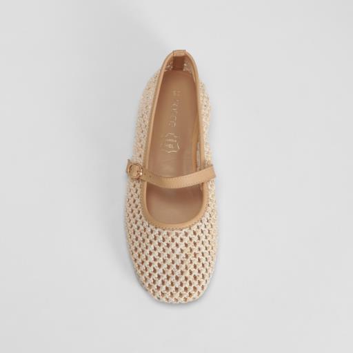 Bailarina calada en rafia beige FOSCO