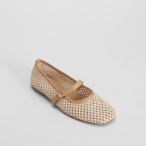 Bailarina calada en rafia beige FOSCO