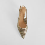 Zapato tacón destalonado trenzado beige FOSCO