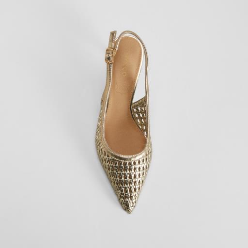 Zapato tacón destalonado trenzado beige FOSCO