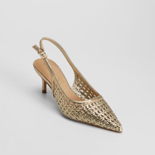 Zapato tacón destalonado trenzado beige FOSCO