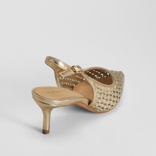 Zapato tacón destalonado trenzado beige FOSCO