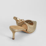 Zapato tacón destalonado trenzado beige FOSCO