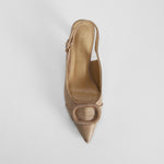 Zapato salón destalonado rafia beige FOSCO