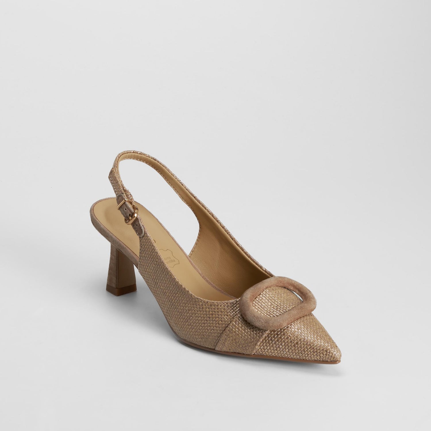 Zapato salón destalonado rafia beige FOSCO