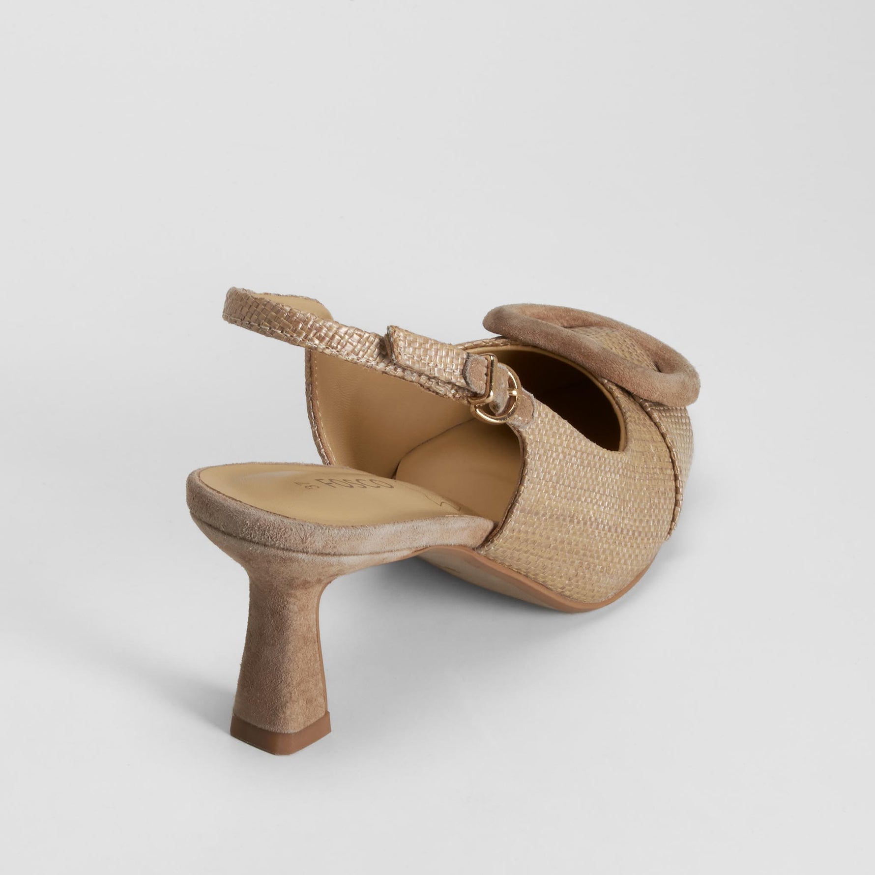 Zapato salón destalonado rafia beige FOSCO