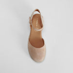 Sandalia cuña yute piel beige FOSCO