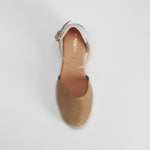Alpargata cuña beige piel FOSCO